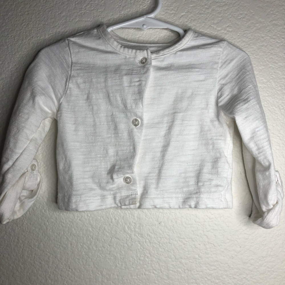 Carters Mid Waist White Button-up Cardigan 24mos